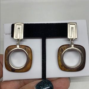 Beautiful Givenchy earrings w faux wood accents
